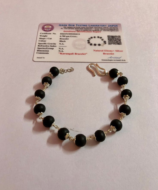 karungali premium Designer silver Braslate