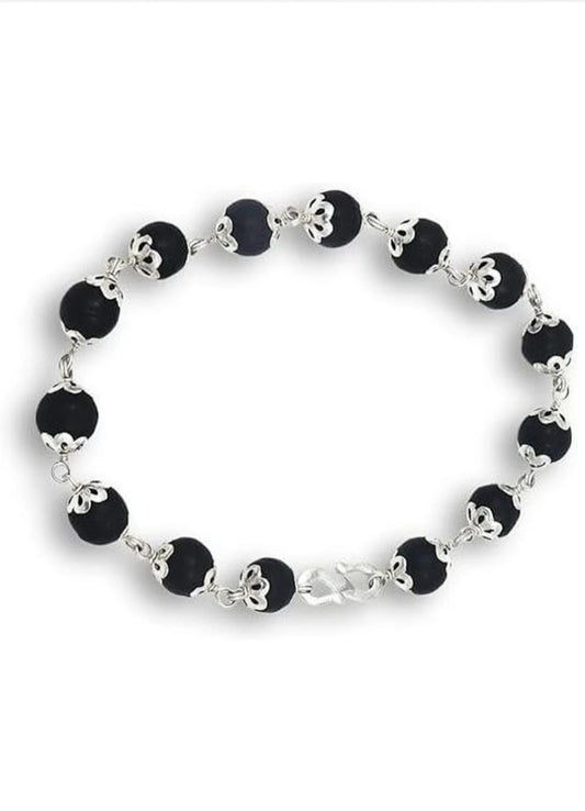 karungali premium Designer silver Braslate