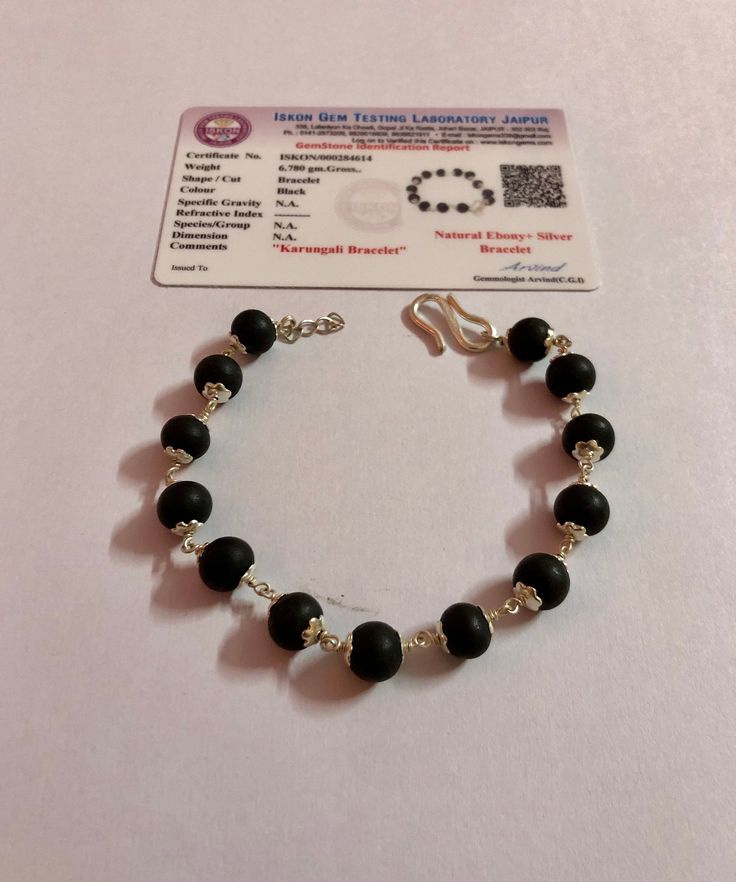 karungali premium Designer silver Braslate